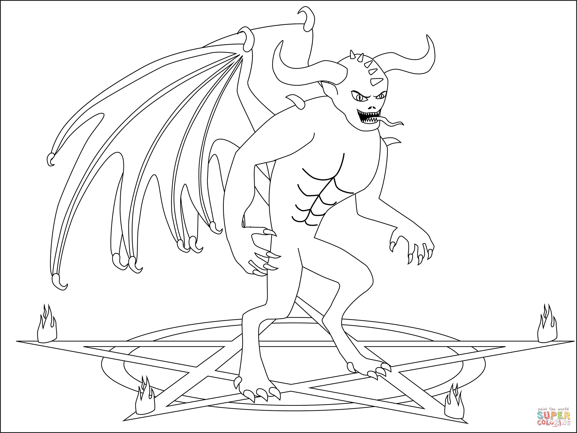 Demon coloring page free printable coloring pages