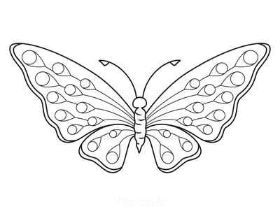 Free butterfly coloring pages for kids adults
