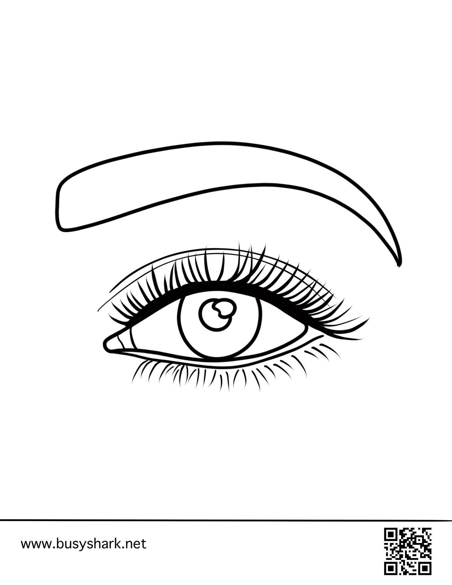 Free female eye eyebrow coloring page