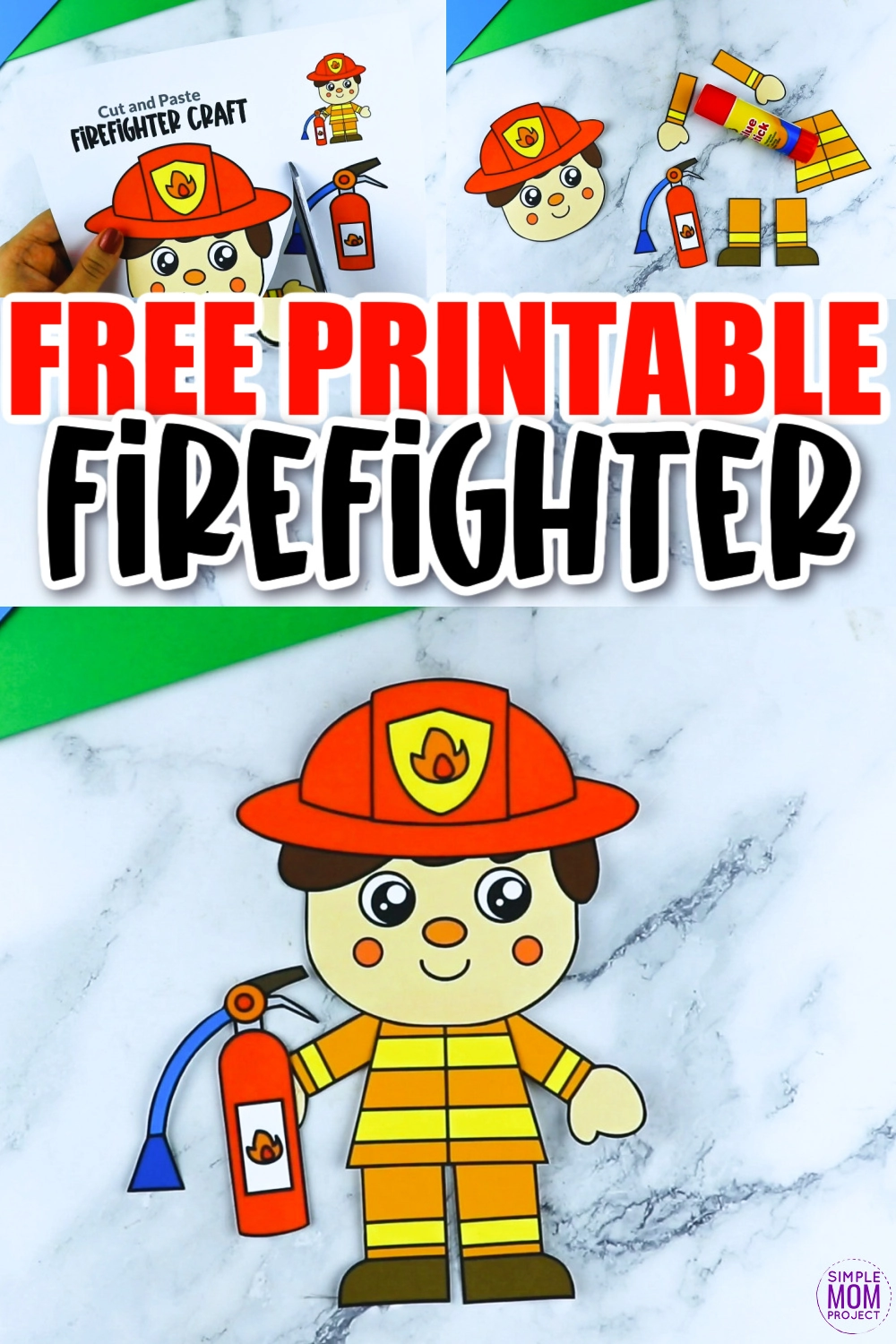 Free printable firefighter craft template â simple mom project