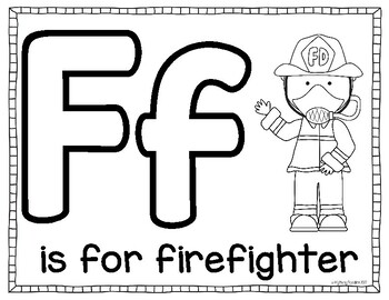 F is for firefighter coloring sheet freebie by my busy little learner
