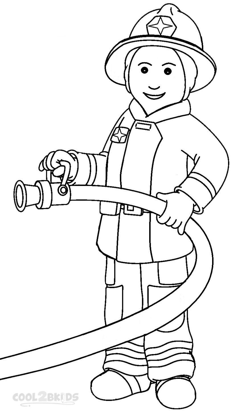 Free printable fireman coloring pages coolbkids munity helpers preschool preschool coloring pages coloring pages
