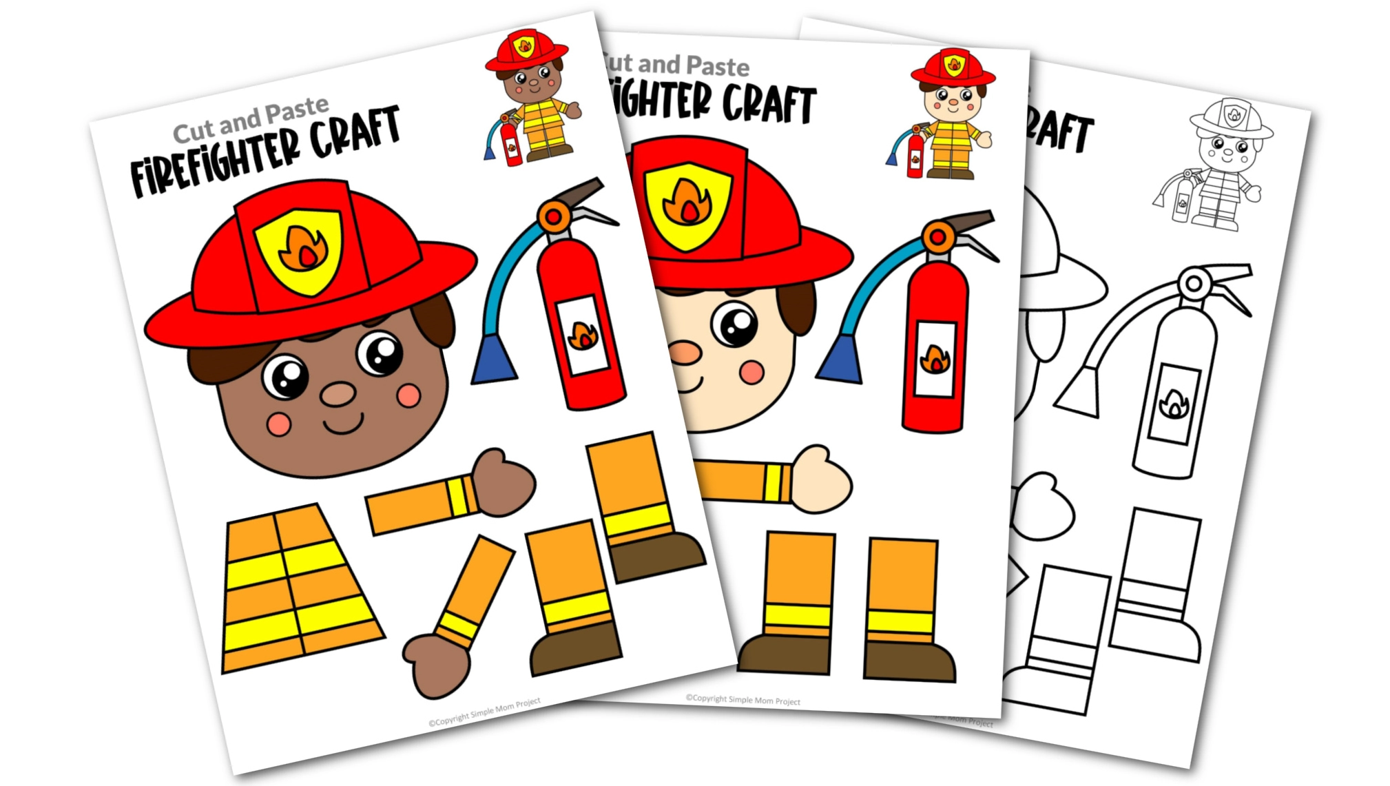 Free printable firefighter craft template â simple mom project