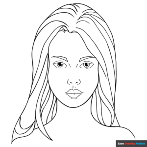 Womans face coloring page easy drawing guides