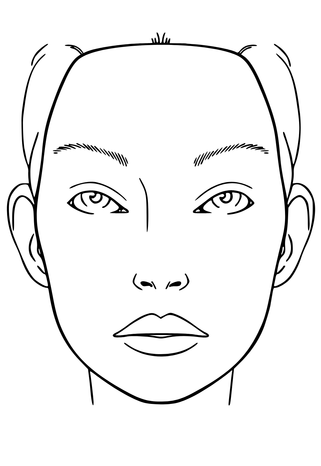 Free printable makeup face coloring page for adults and kids