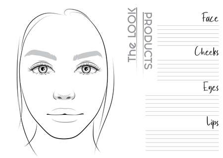 Face chart makeup cliparts stock vector and royalty free face chart makeup illustrations