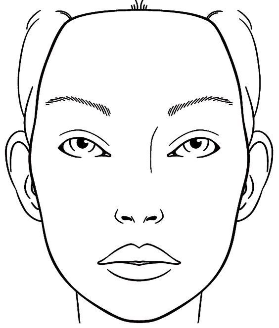 Makeup face charts face chart face template makeup face chart face template mermaid coloring pages