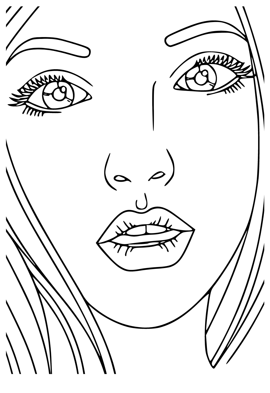 Free printable people face coloring page for adults and kids