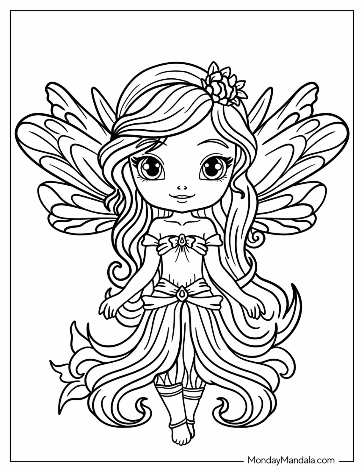 Fairy coloring pages free pdf printables