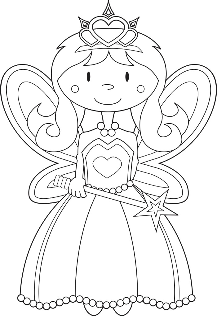 Coloring pages fairy princess coloring pages