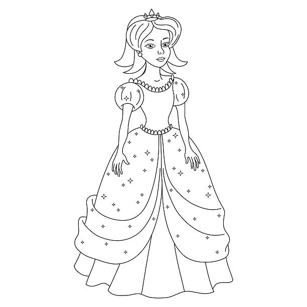 Fairy princess coloring pages pictures stock illustrations royalty