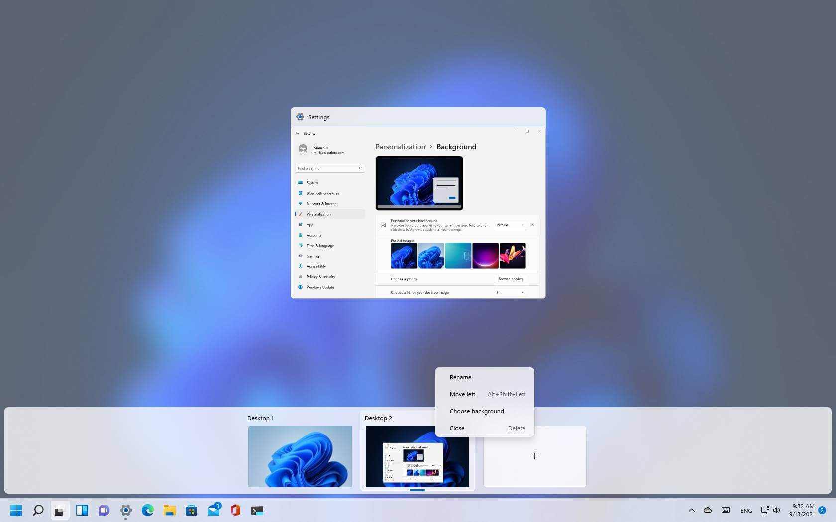 How to change virtual desktop wallpaper on windows