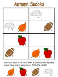 Autumn sudoku puzzles