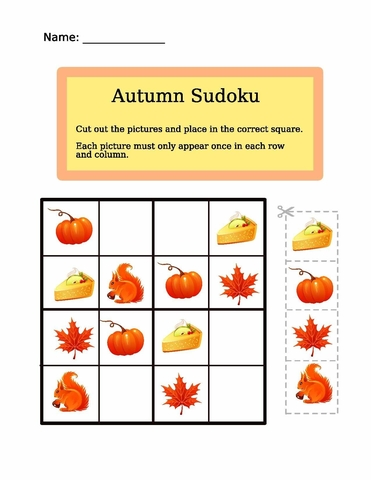 Autumn sudoku free printable puzzles sudoku puzzles sudoku