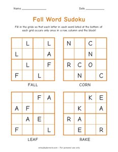 Printable sudoku for kids