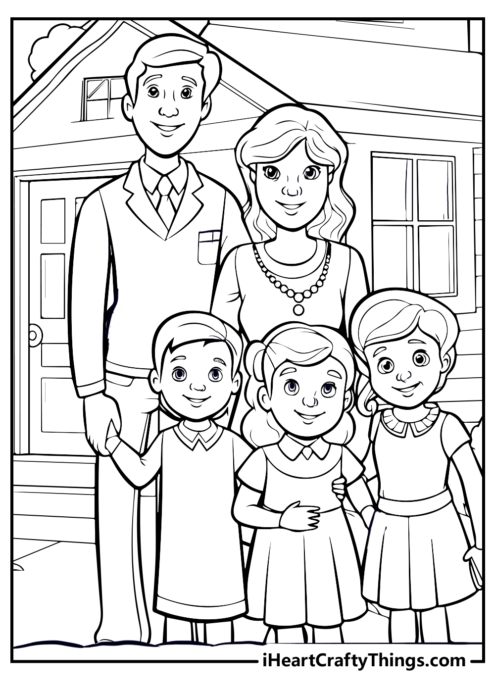 Printable family coloring pages updated
