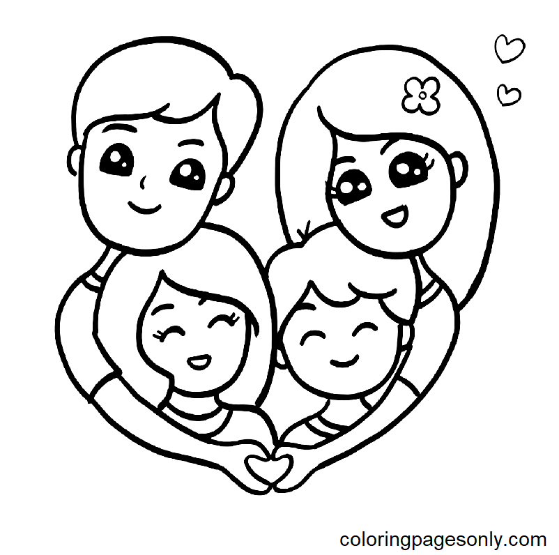 Family coloring pages printable for free download