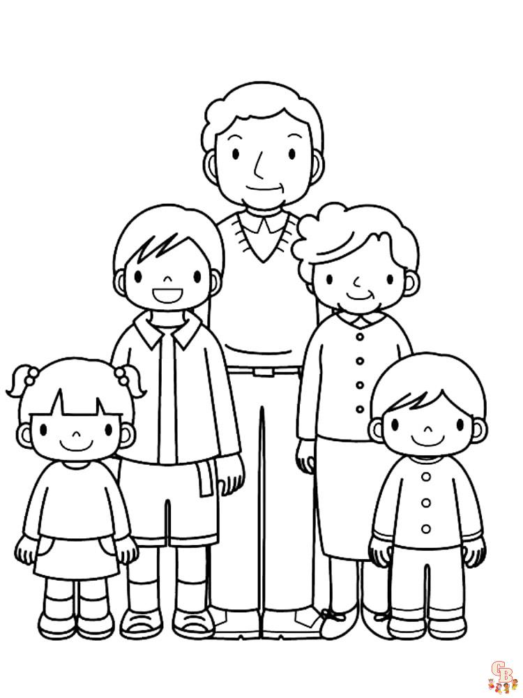 Family coloring pages printable sheets for kids