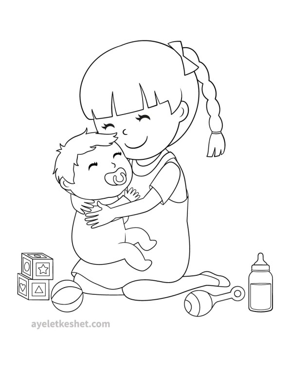 Free coloring pages about family that you can print out for your kids