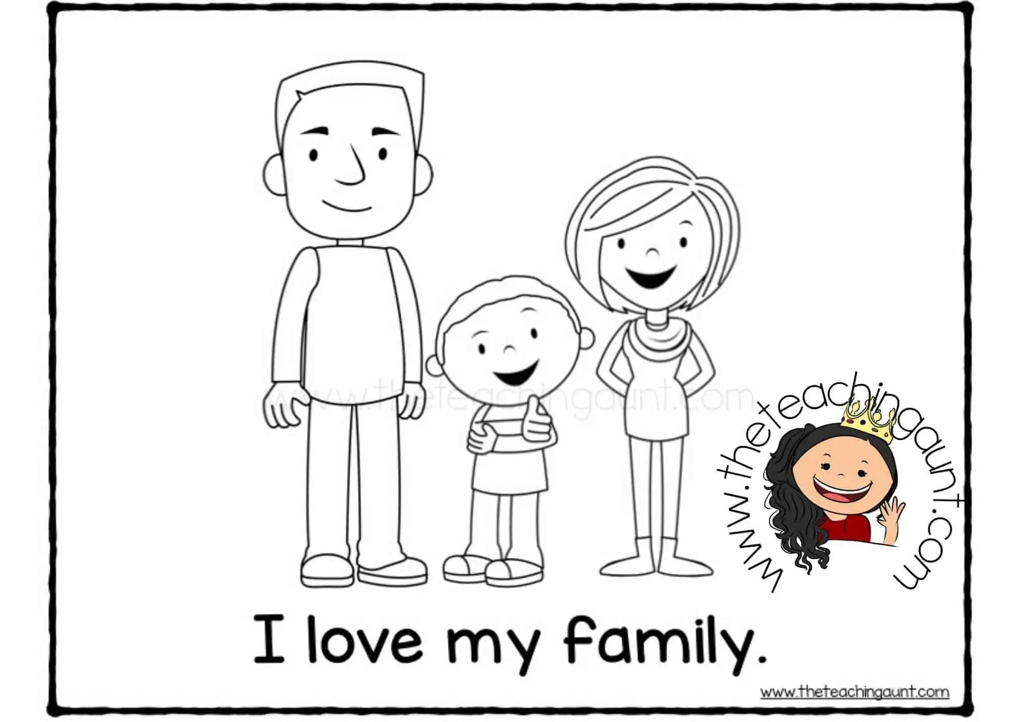 Free family members coloring pages