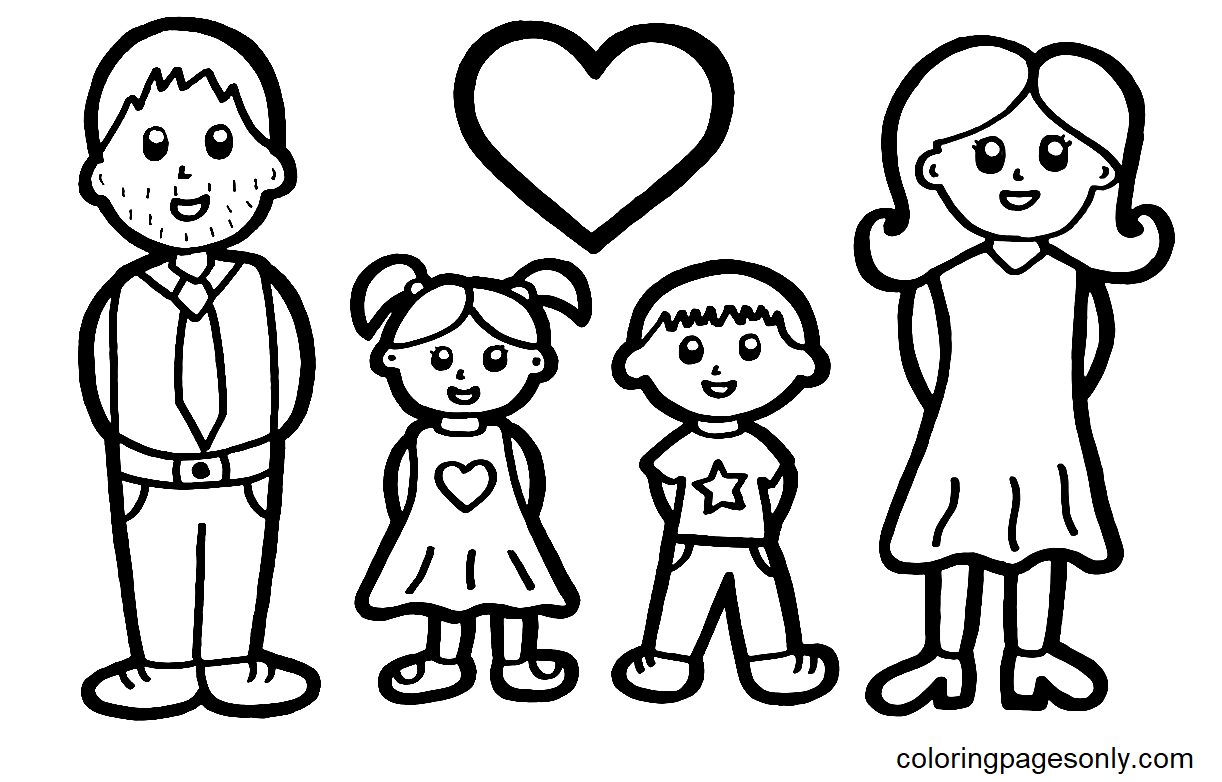 Family coloring pages printable for free download