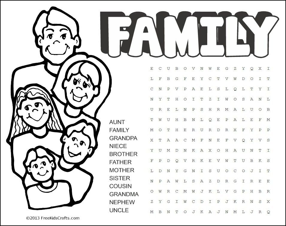 Printable family word search word families family stories free family activities