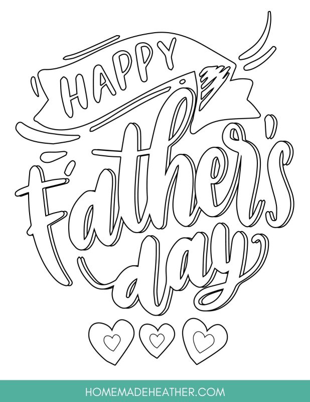 Free fathers day printable coloring sheets homemade heather