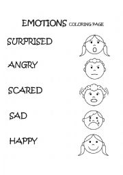Emotions feelings coloring page