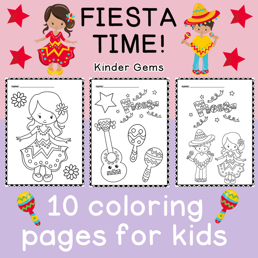 Fiesta time coloring pages kindergarten preschool art center made by teachers