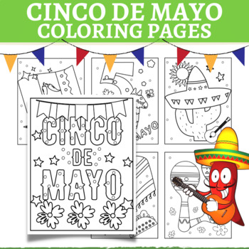 Mexican fiesta cinco de mayo coloring pages made by teachers