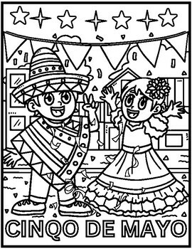 Cinco de mayo coloring pages mexican fiesta coloring sheets by qetsy
