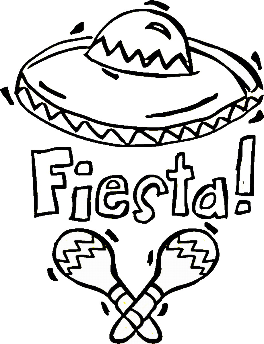 Fiesta mexican coloring pages â birthday printable