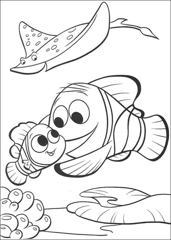 Marlin is finding nemo coloring page free printable coloring pages