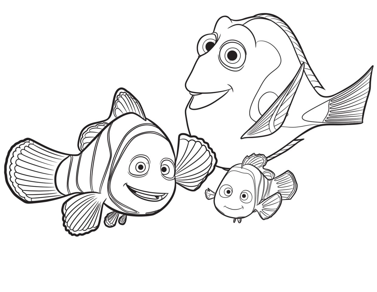 Printable finding nemo coloring pages for kids