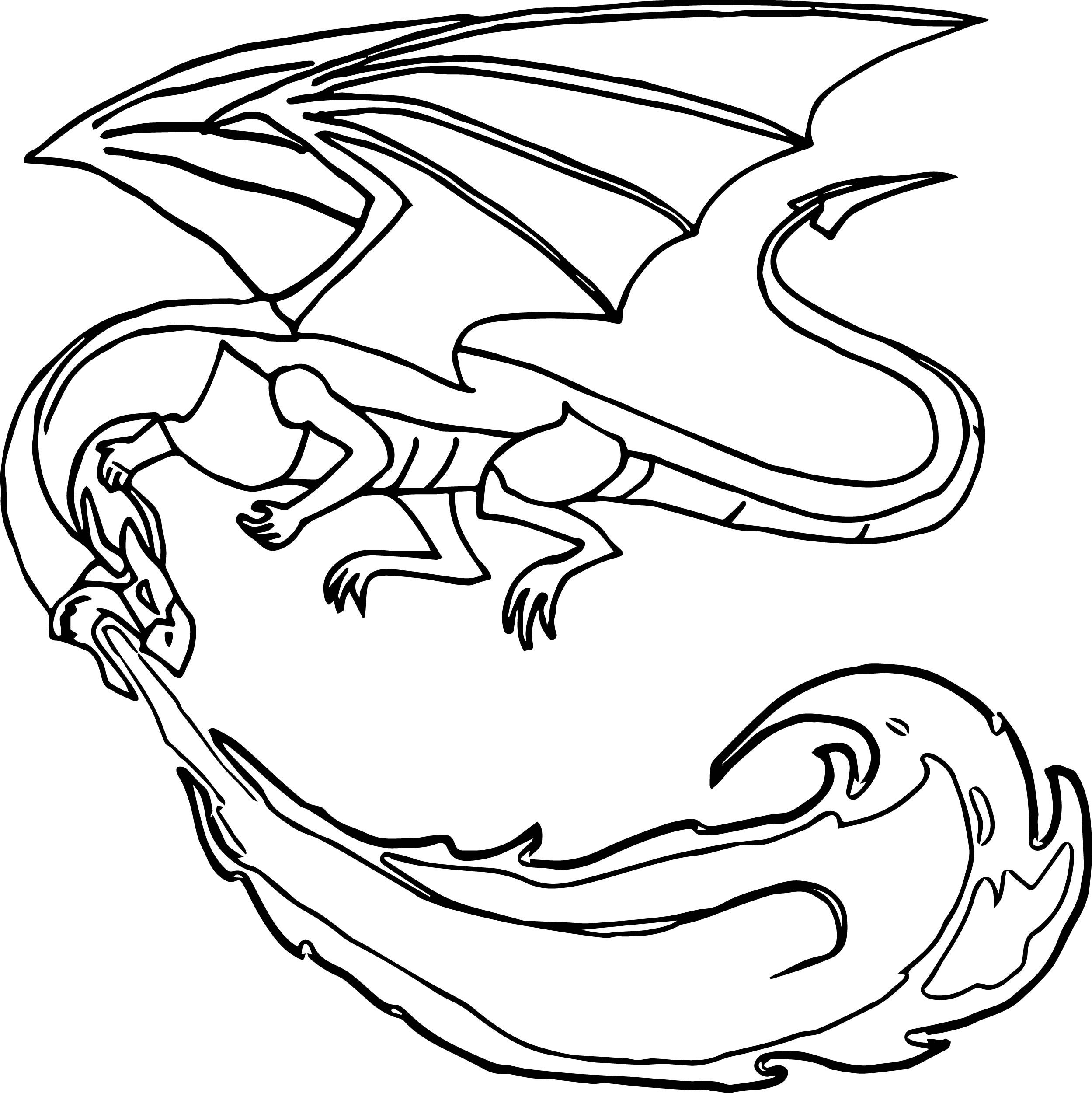 Dragon fire coloring page