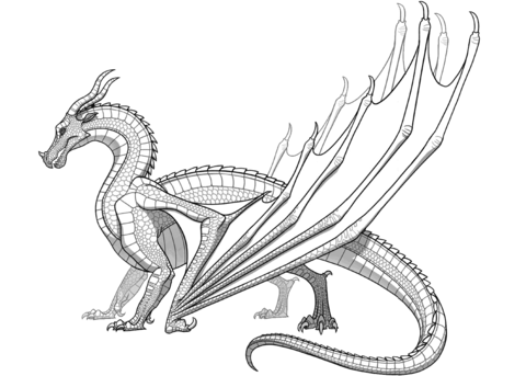 Skywing dragon from wings of fire coloring page free printable coloring pages