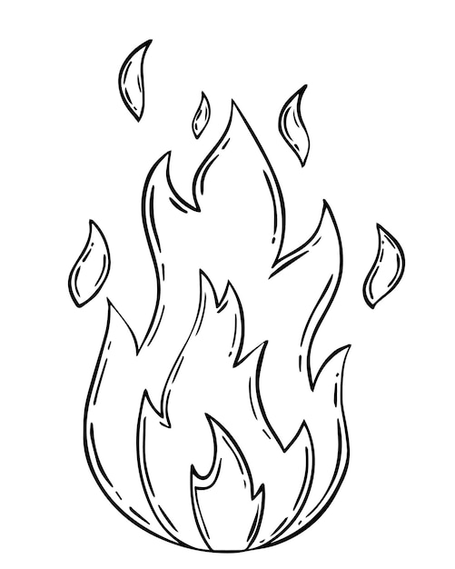 Coloring page fire vectors illustrations for free download