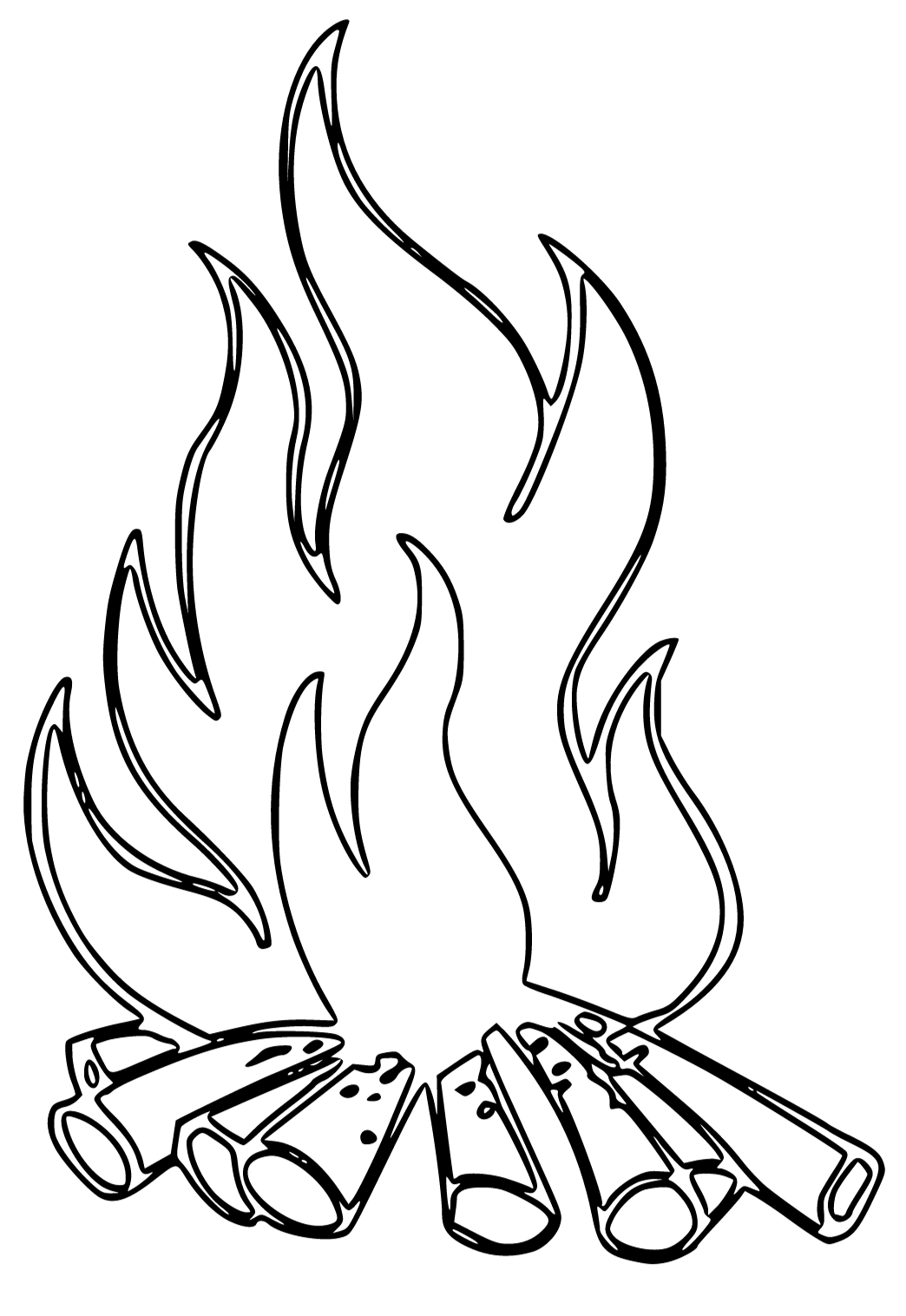 Free printable fire flame coloring page for adults and kids