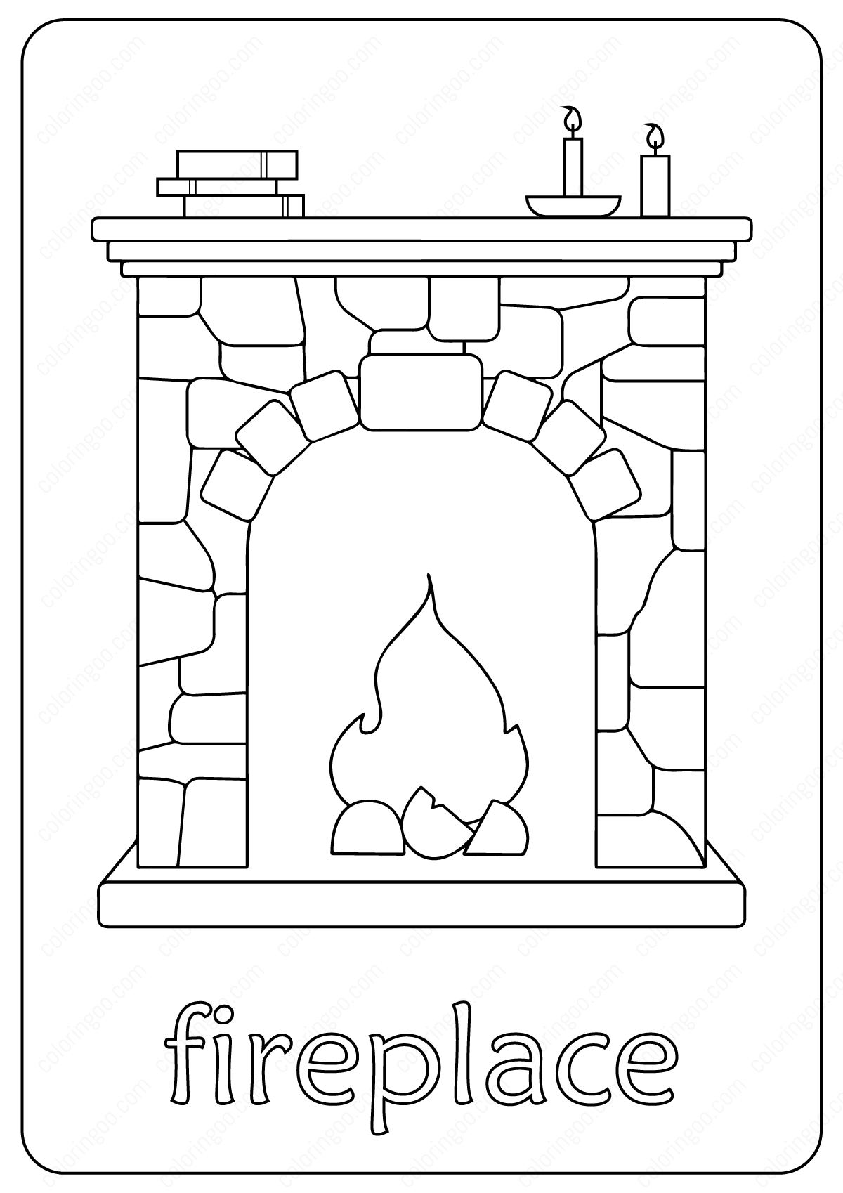 Free printable fireplace coloring pages coloring pages fireplace drawing christmas drawing