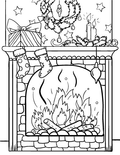 Free christmas fireplace coloring page coloring pages free christmas coloring pages christmas coloring pages
