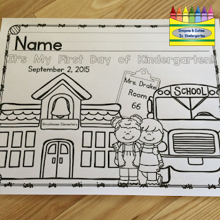 Crayons cuties in kindergarten first day of school coloring page