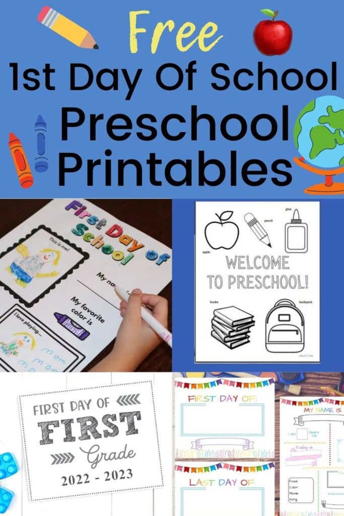 Free first day of preschool printables