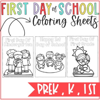 First day of school coloring sheets by teaching with love and kindness