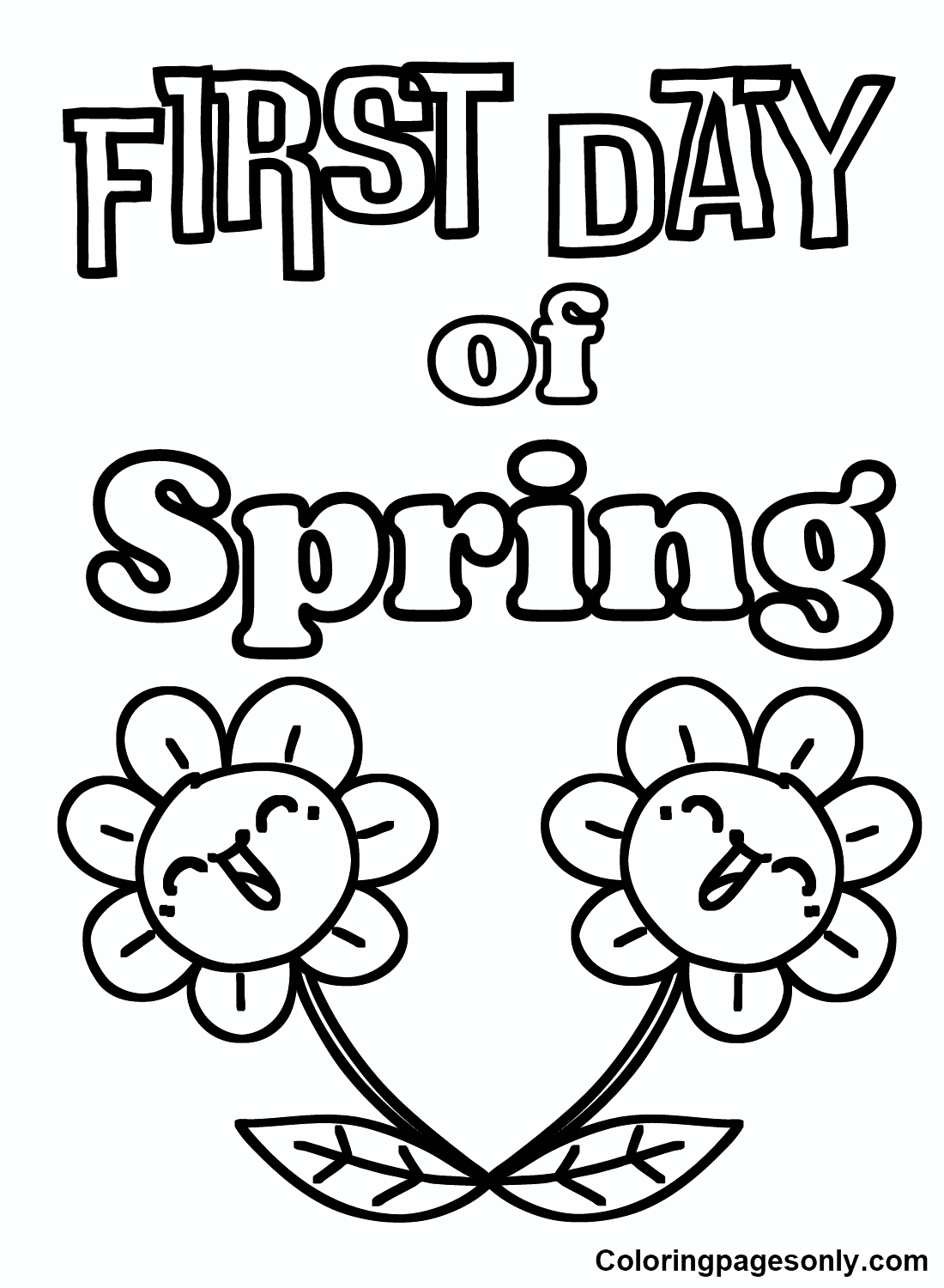 First day of spring coloring pages printable for free download