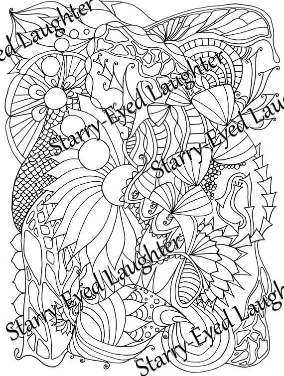 Psychedelic coloring page abstract coloring page hippie coloring trippy groovy pretty printable coloring page pdf digital download