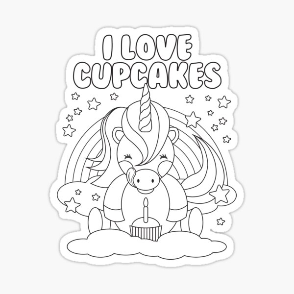 Unicorn coloring pages stickers for sale