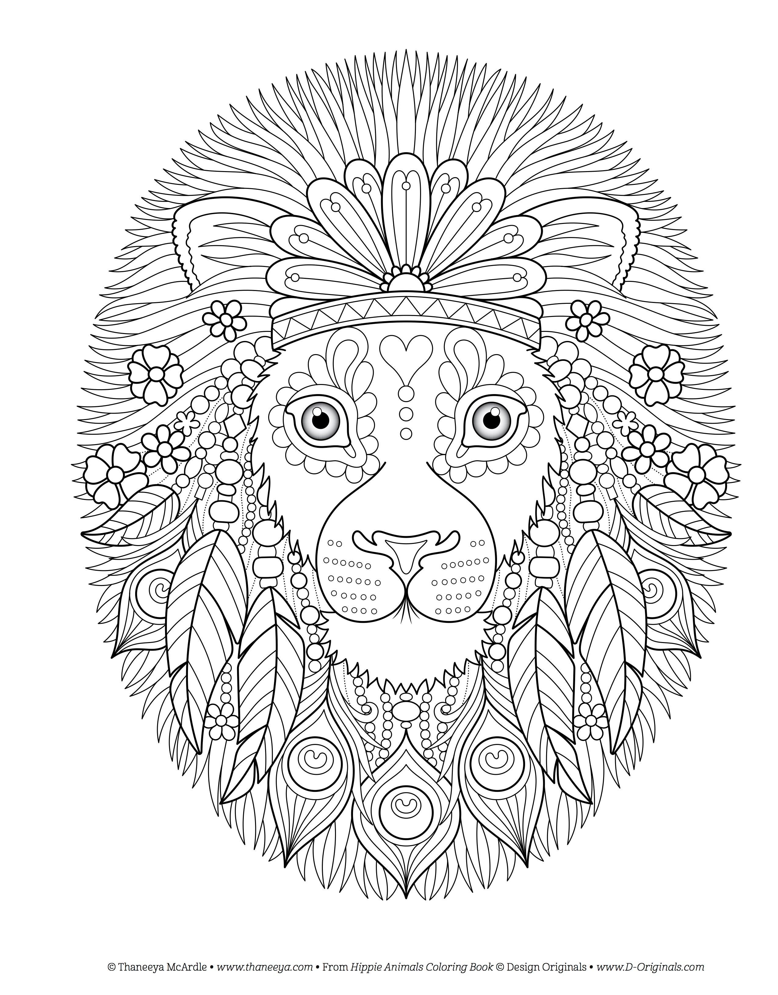 Hippie animals coloring book coloring is fun design originals groovy totally chill animal designs from thaneeya mcardle on high