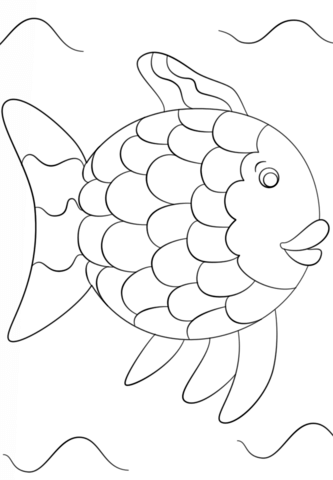 Rainbow fish template coloring page free printable coloring pages