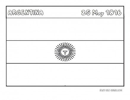 Printable flag of argentina coloring page
