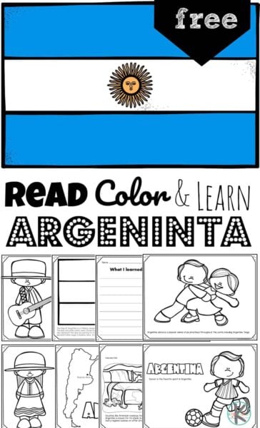 Free argentina coloring page for kids to read color and learn